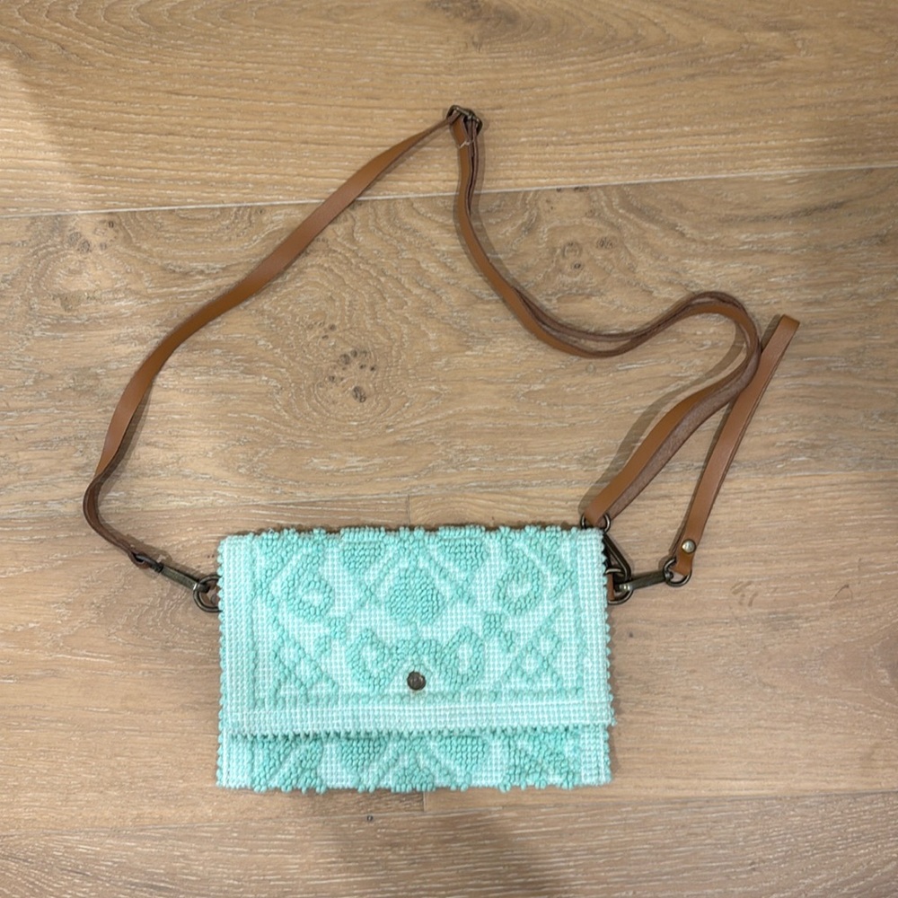 Turquoise Patterned Clutch - Picture 1 of 3